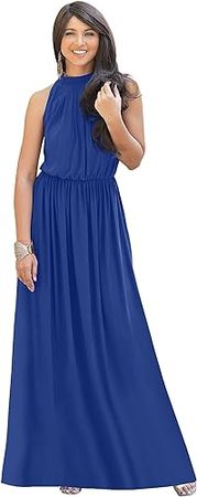 KOH KOH Sexy Sleeveless Summer Formal Flowy Casual Gown at Amazon Women’s Clothing store