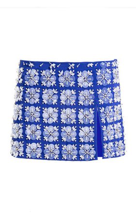 Embroidered Cotton-Blend Mini Skirt By Des Phemmes | Moda Operandi