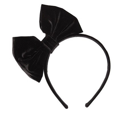 Plum NYC Black Velvet Blair Bow Headband