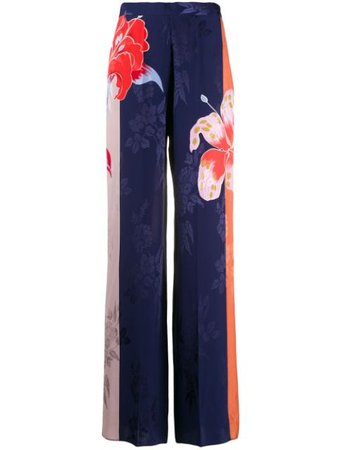 Etro Wide Leg Floral Pattern Trousers - Farfetch