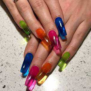 clear, colorful nails