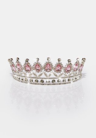 Crystal And Rhinestone Embellished Crown - Pink – Dolls Kill