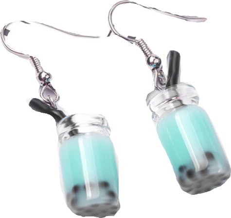 blue boba earrings