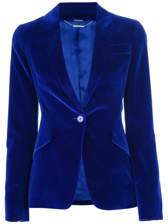 Alexander McQueen Velvet Blazer in Blue