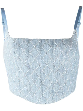 MANNING CARTELL Quilted Denim Corset Top