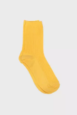Bright yellow classic ribbed socks | Glassworks London