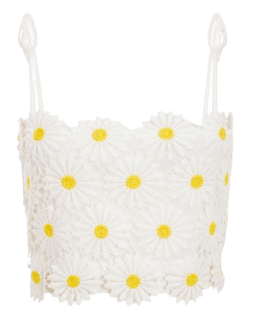 White And Yellow Crochet Daisy Crop Top from Quiz on 21 Buttons