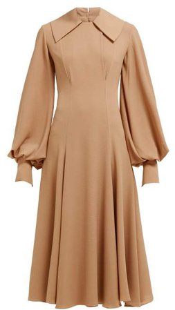 Gaynor Wave Panelled Midi Dress - Womens - Light Brown