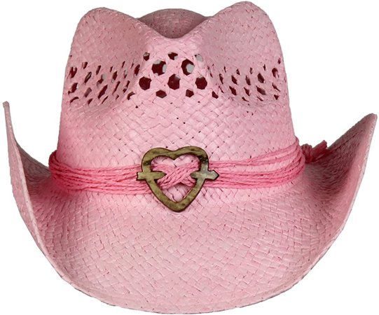 pink straw cowgirl hat
