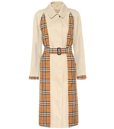 Vintage Check cotton trench coat