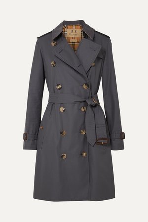 Gray The Kensington cotton-gabardine trench coat | Burberry | NET-A-PORTER