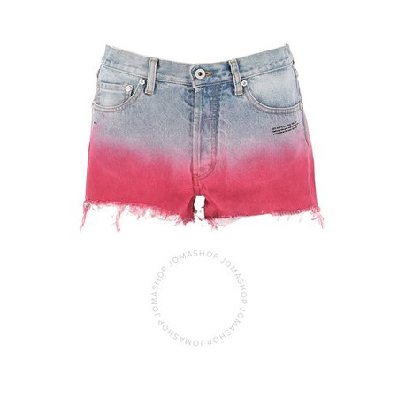 Off-White Degrade-Effect Denim Shorts in Blue/Pink, Brand Size 29 OWYC002R207730977128 - Apparel - Jomashop