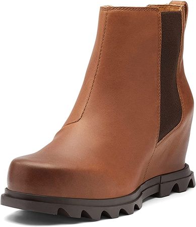 Amazon.com | Sorel Women's Joan of Arctic Wedge III Chelsea Boot - Hazelnut, Blackened Brown - Size 8 | Shoes