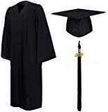 Amazon.com: lescapsgown Matte Graduation Gown Cap Tassel Set 2019, for Adult(Black 60): Clothing