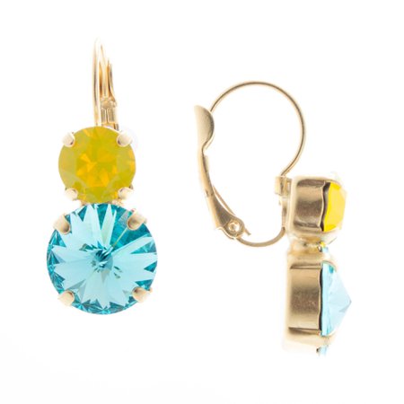 yellow blue earrings - Google Search