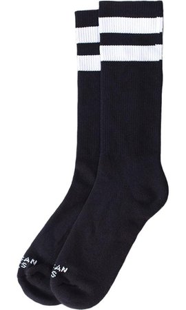 American Socks - Back In Black I Black With White Mid High Socks - Buy Online Australia – Beserk