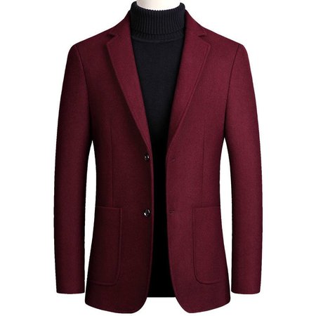 Ropa de invierno otoño para hombre, chaqueta de abrigo de lana azul marino gris rojo vino para hombre de negocios inteligente informal, Blazers de lana para hombre 4xl|chaqueta de deporte| - AliExpress
