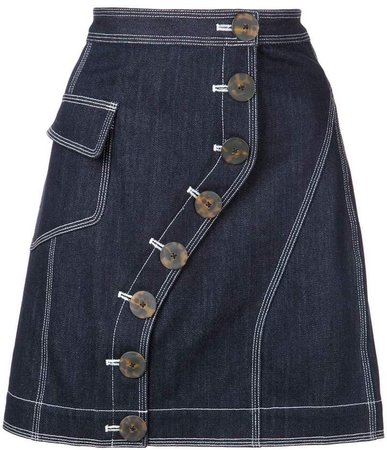 Acler button fastened denim skirt