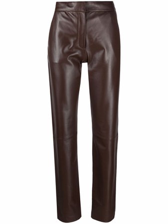 Federica Tosi straight-leg Leather Trousers - Farfetch