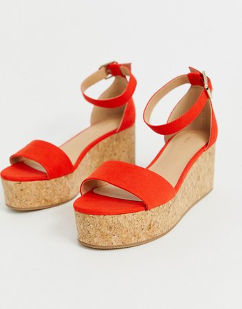 New Look flatform sandal in bright orange | ASOS