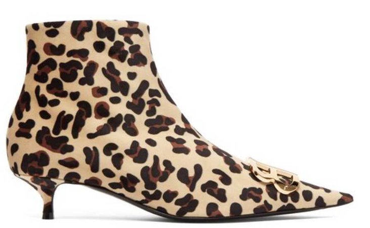 BALENCIAGA | leopard velvet Ankle Bootie $1750 | matchesfashion.com