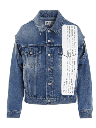 Maison Margiela Women's Blue Cotton Jacket | ModeSens