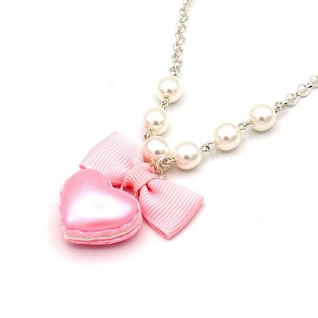 macaroon pink kawaii necklace