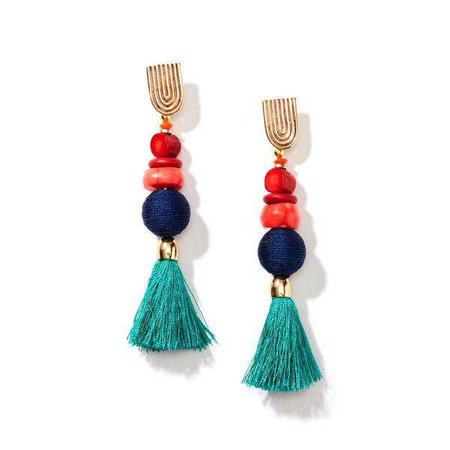 Earrings | Shop Women's Royal Blue Tassel Earring at Fashiontage | GP0134