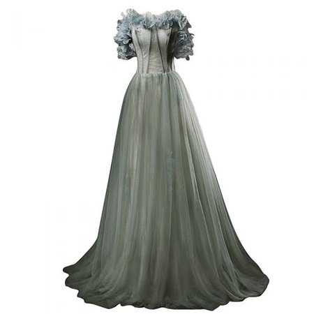 Classy Sage Green Prom Dresses 2019 Princess Strapless Sleeveless Floor-Length / Long Ruffle Backless Formal Dresses