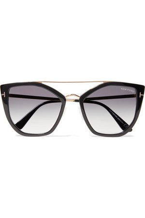 TOM FORD | Dahlia cat-eye acetate and gold-tone sunglasses | NET-A-PORTER.COM