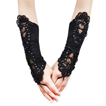 2020 Women Lace Embroidered Bridal Gloves Banquet Party Fingerless Elegant Elbow Length Flapper Girls Satin Gloves From Ever1314, $2.60 | DHgate.Com
