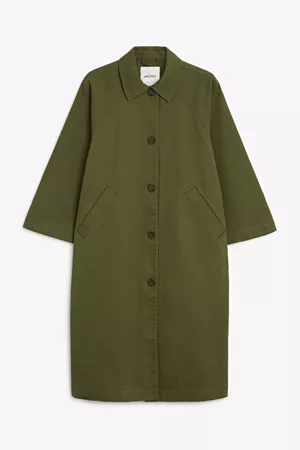 Utility raglan coat - Moss green - Coats & Jackets - Monki WW