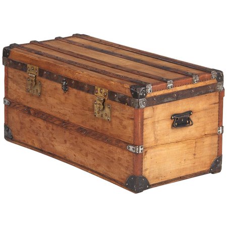 French 1900s Traveling Trunk in Poplar at 1stdibs