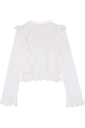 White Divinity Wheel ruffled broderie anglaise cotton top | Zimmermann | NET-A-PORTER