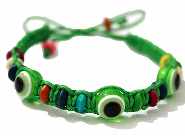 1 Evil Eye Green String Ethnic Bracelets Lucky Eye Charm Bead success Bracelet
