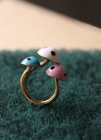 Mario Mushroom Ring / Linen Jewelry / Mushroom Ring / Brass | Etsy