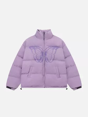 TALISHKO™ - Solid Butterfly Print Winter Coat
