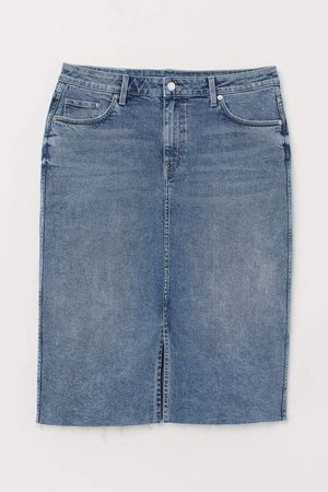 H&M+ Denim Pencil Skirt - Blue
