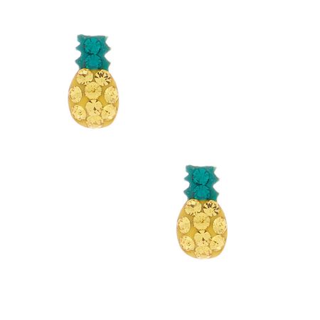 Sterling Silver Pineapple Stud Earrings | Claire's