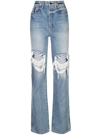 Khaite Calça Jeans Cintura Alta Destroyed - Farfetch