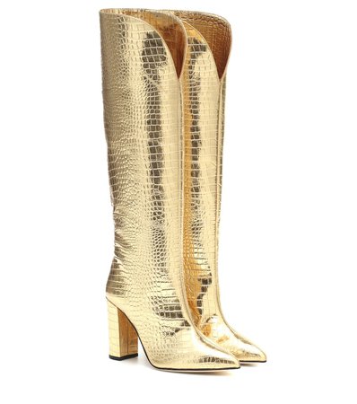 Croc-Effect Metallic Leather Boots | Paris Texas - Mytheresa