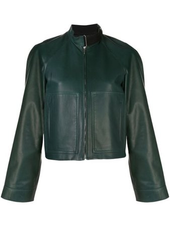 Rosetta Getty Boxy Fit Leather Jacket 1120890182 Green | Farfetch