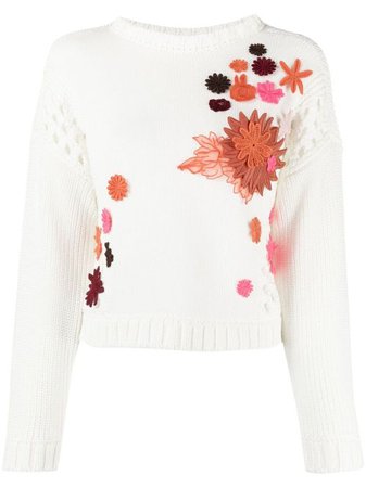 Valentino embroidered-floral Jumper - Farfetch