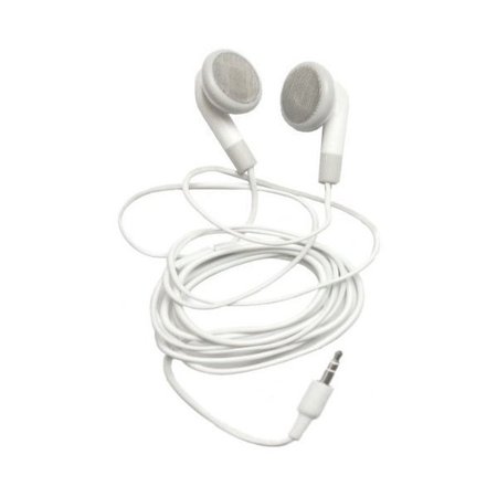 white earbud headphones