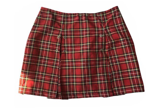 semi pleated checked mini skirt