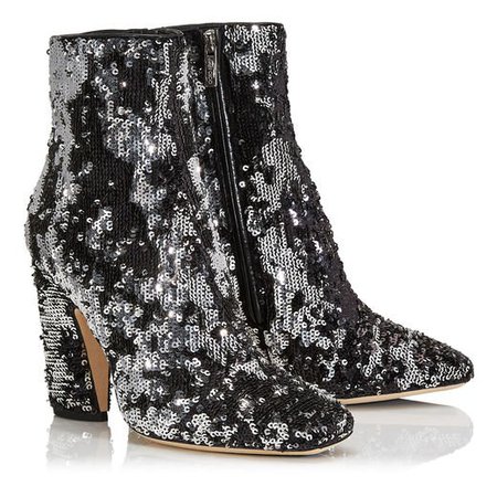 Black and Silver Double Faced Sequined Ankle Boots | MIRREN 100 | Cruise 19 | JIMMY CHOO