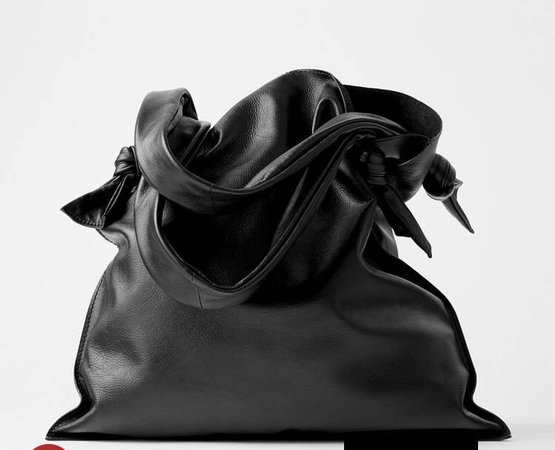 black leather slouch tote