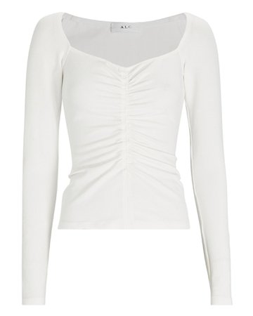 A.L.C. Halley Ruched Long Sleeve T-Shirt | INTERMIX®