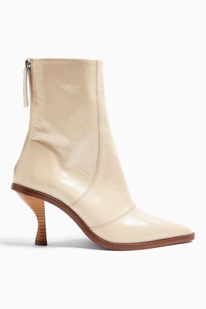MADISON Cream Pointed Leather Boots | Topshop