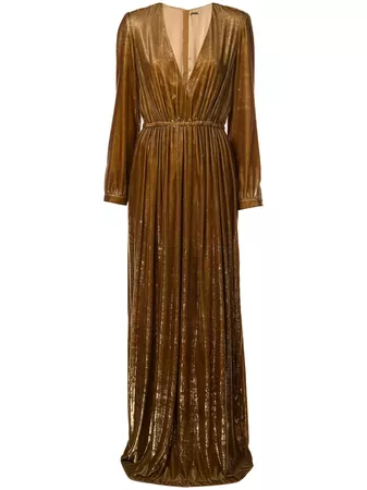 Adam Lippes V-neck gown £3,737 - Buy Online - Mobile Friendly, Fast Delivery